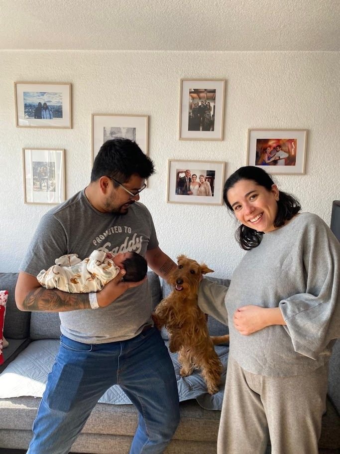Después: la familia con su bebé y Archie
